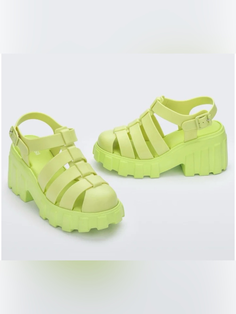 Melissa Megan Fisherman Platform in Bright Yellow, Size 7